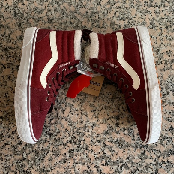 NEW Vans Filmore Hi Vansguard Sherpa Suede Water Resistant Shoe Maroon Womens 8 - Picture 4 of 8
